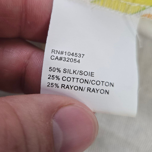 Tiny Anthropologie Yellow Floral Silk Lace Back Tank Top Boho Spring Size Small - Picture 5 of 7